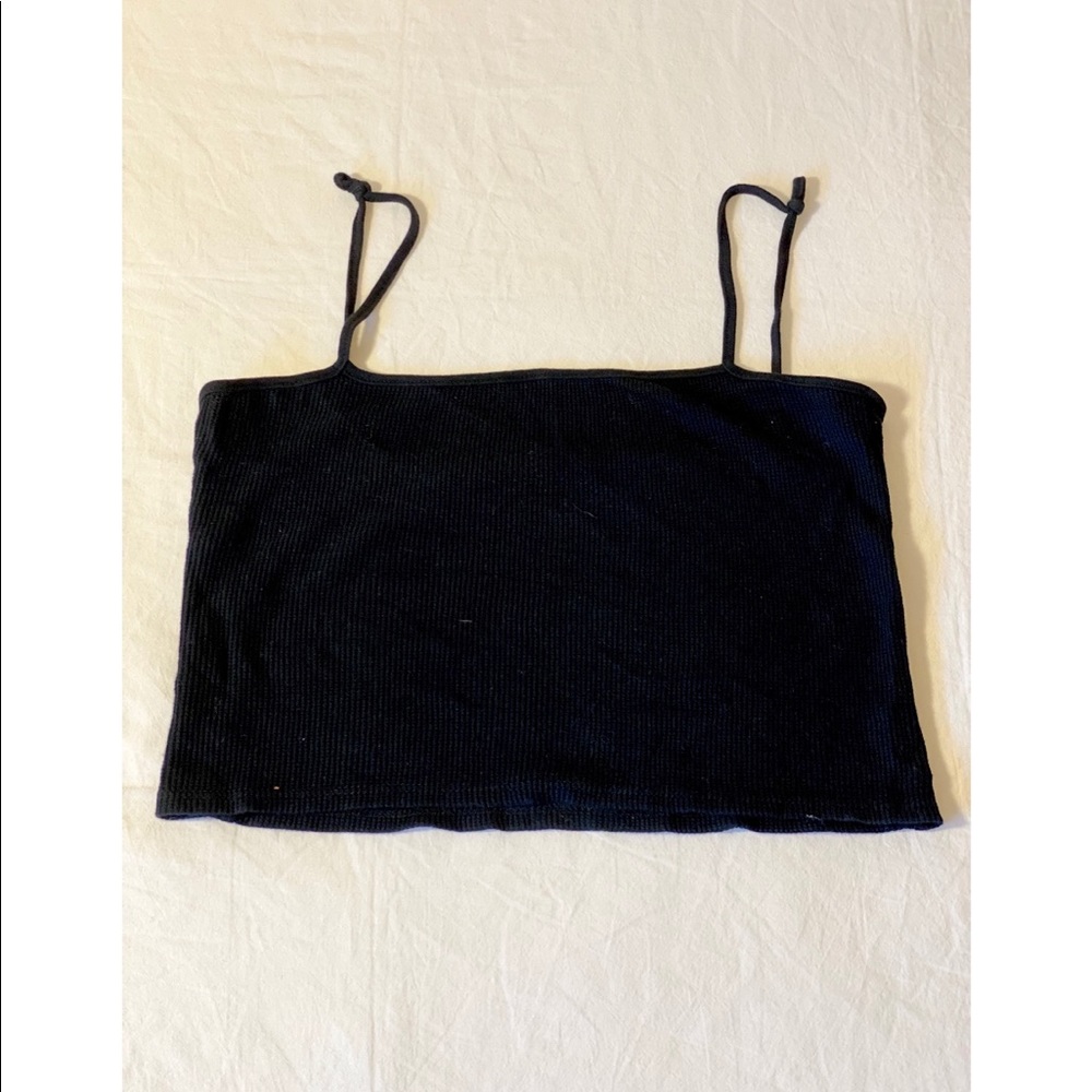 Black Thermal Crop Tank